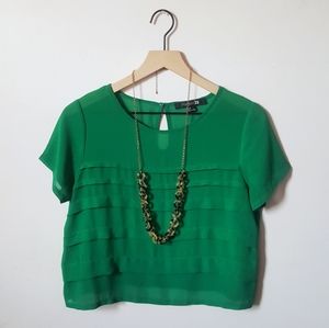 3 for $20 / Sheer Emerald Green Crop Top